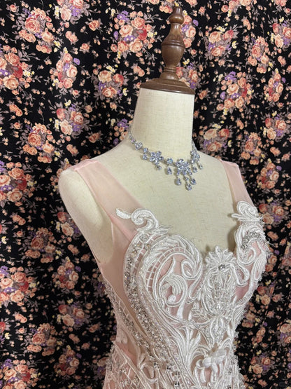 Dreamy Spaghetti Strap Tulle Mermaid Formal Dresses Beaded Crystals Applique Prom Dress AP2555