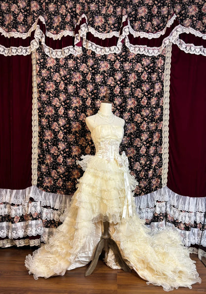 Classical A-Line Strapless Birthday Dresses Bow Beading Pearls Tiered Tulle Homecoming Dress AP2565