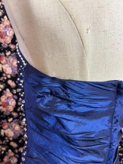 Fantastic Strapless Blue Mermaid Formal Dresses Sequins Beaded Prom Dress AP2566