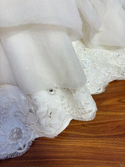 Vintage Strapless A-Line Ruched Bridal Gowns Crystals Beaded Sequins Applique Wedding Dress AP2570