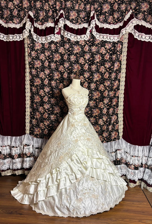 Sheen A-Line Strapless Evening Dresses Tassel Sequins Beading Appliques Prom Dress AP2575