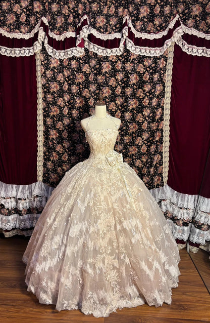 Glam Strapless A-Line Bridal Dresses Bow Beading Sequins Applique Wedding Dress AP2579