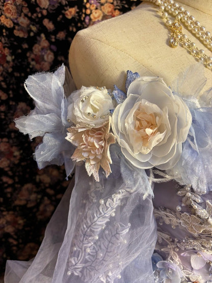 Stunning Ombre A-Line Off-Shoulder Evening Gowns Sequins Beading Appliques Long Sleeve Prom Dress AP2582