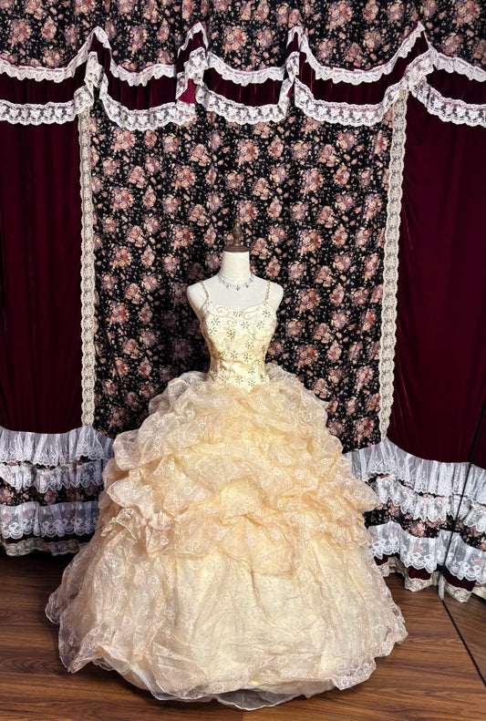 French Style Spaghetti Strap Prom Dress A-Line Sequins Beaded Formal Dresses AP2586