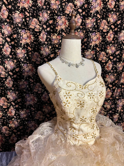 French Style Spaghetti Strap Prom Dress A-Line Sequins Beaded Formal Dresses AP2586