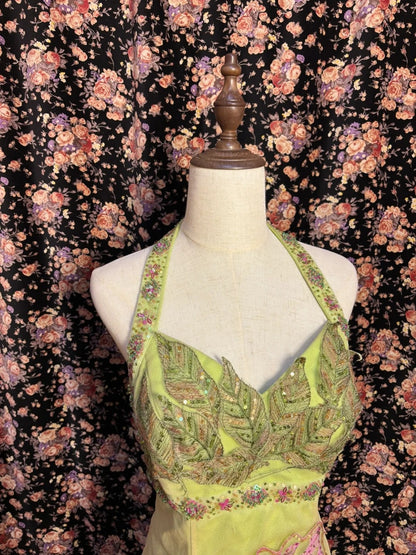 Luxurious Mermaid Halter Neck Formal Dresses Beading Sequins Appliques Prom Dress AP2593