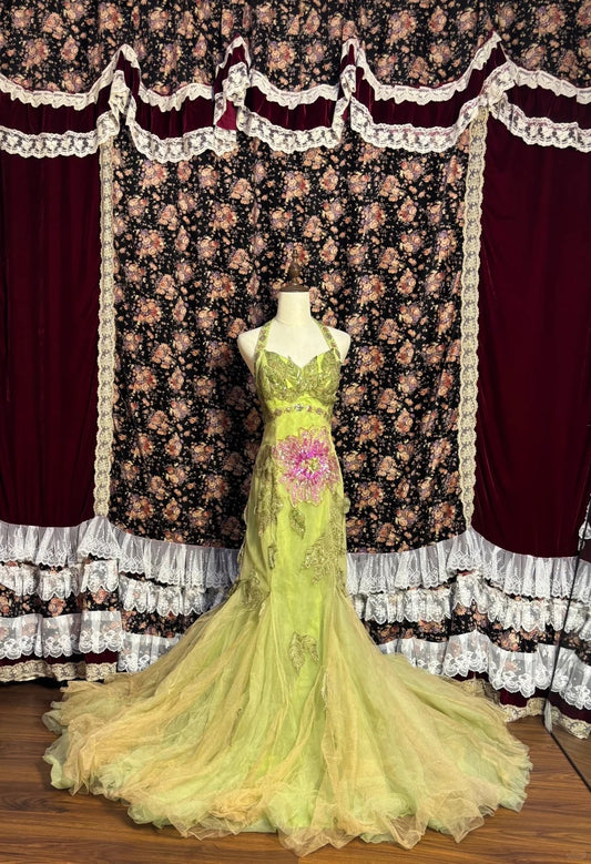 Luxurious Mermaid Halter Neck Formal Dresses Beading Sequins Appliques Prom Dress AP2593