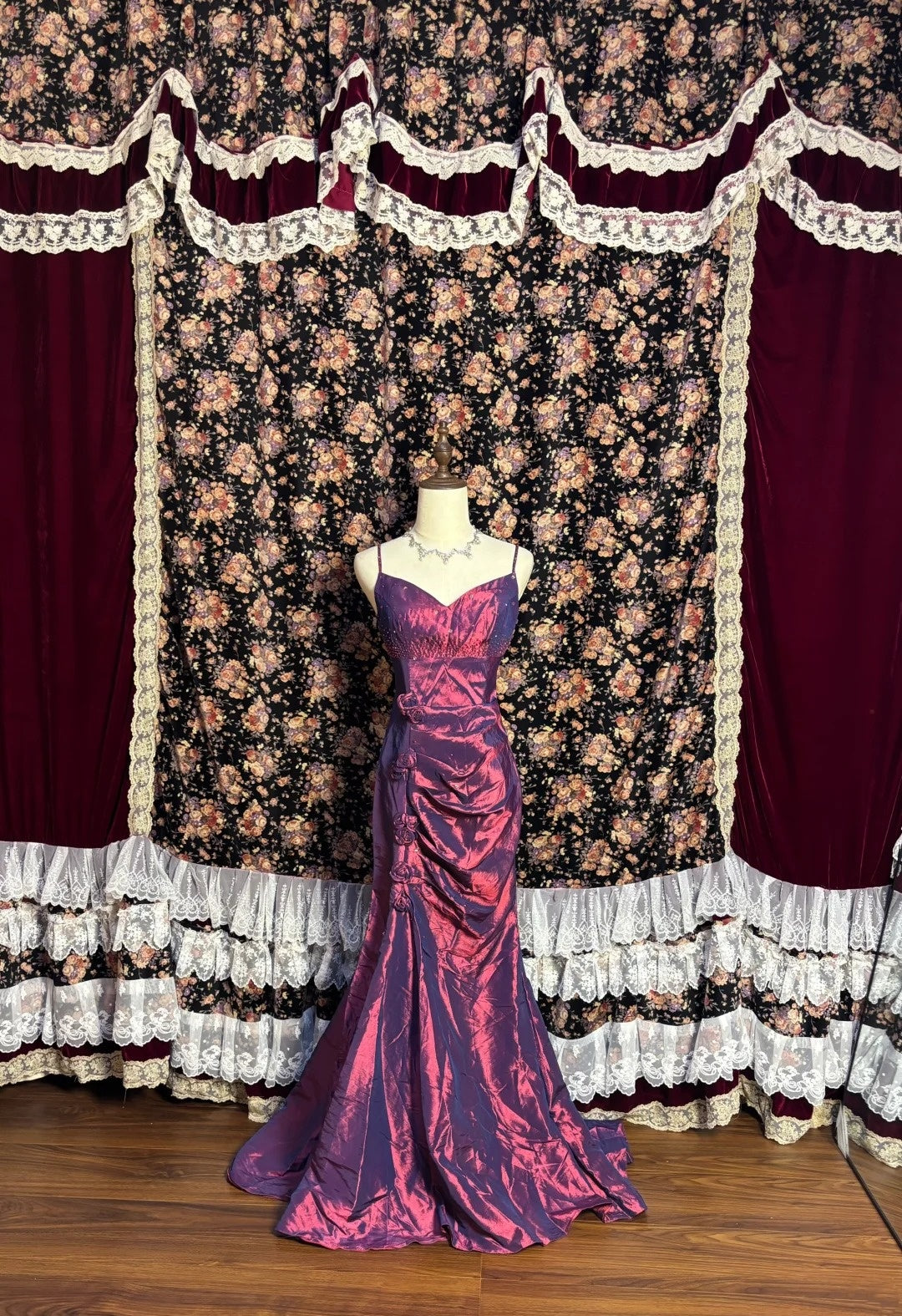 Fantastic Mermaid Spaghetti Strap Prom Dress Sequins Beading Handmade Flowers Formal Dresses AP2598