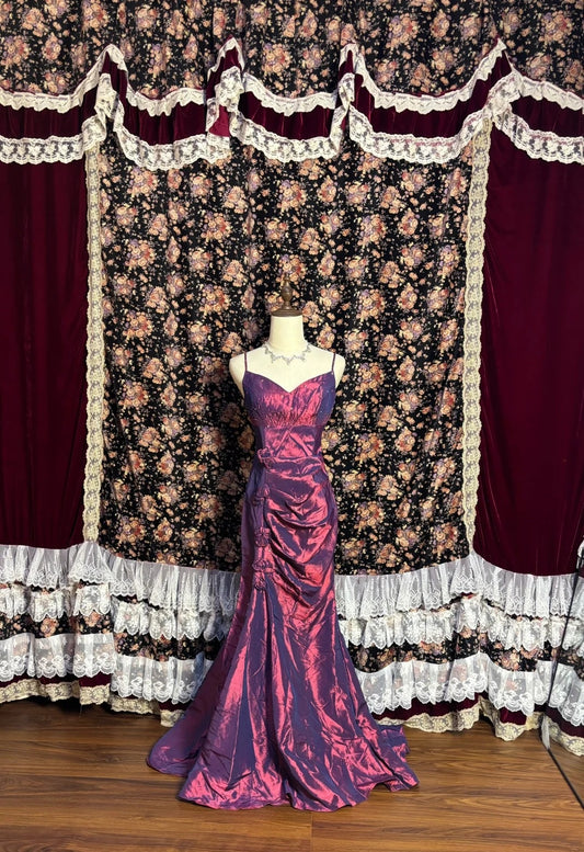 Fantastic Mermaid Spaghetti Strap Prom Dress Sequins Beading Handmade Flowers Formal Dresses AP2598