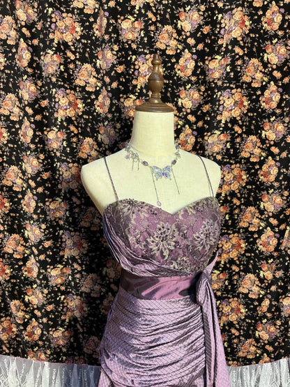 Cute Spaghetti Strap Sheath Prom Dress Bow Beaded Sequins Formal Dresses AP2600