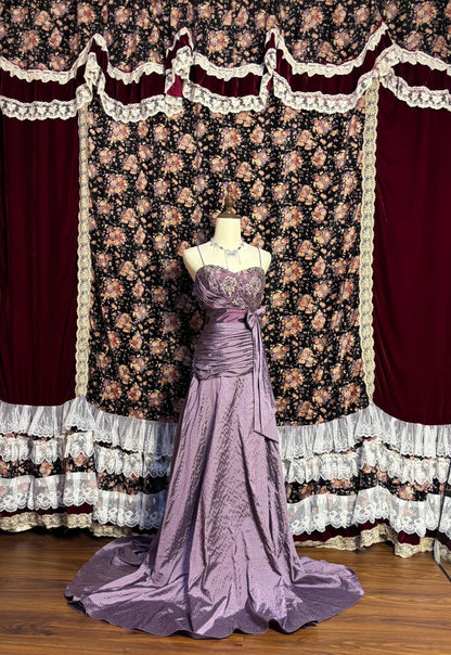 Cute Spaghetti Strap Sheath Prom Dress Bow Beaded Sequins Formal Dresses AP2600