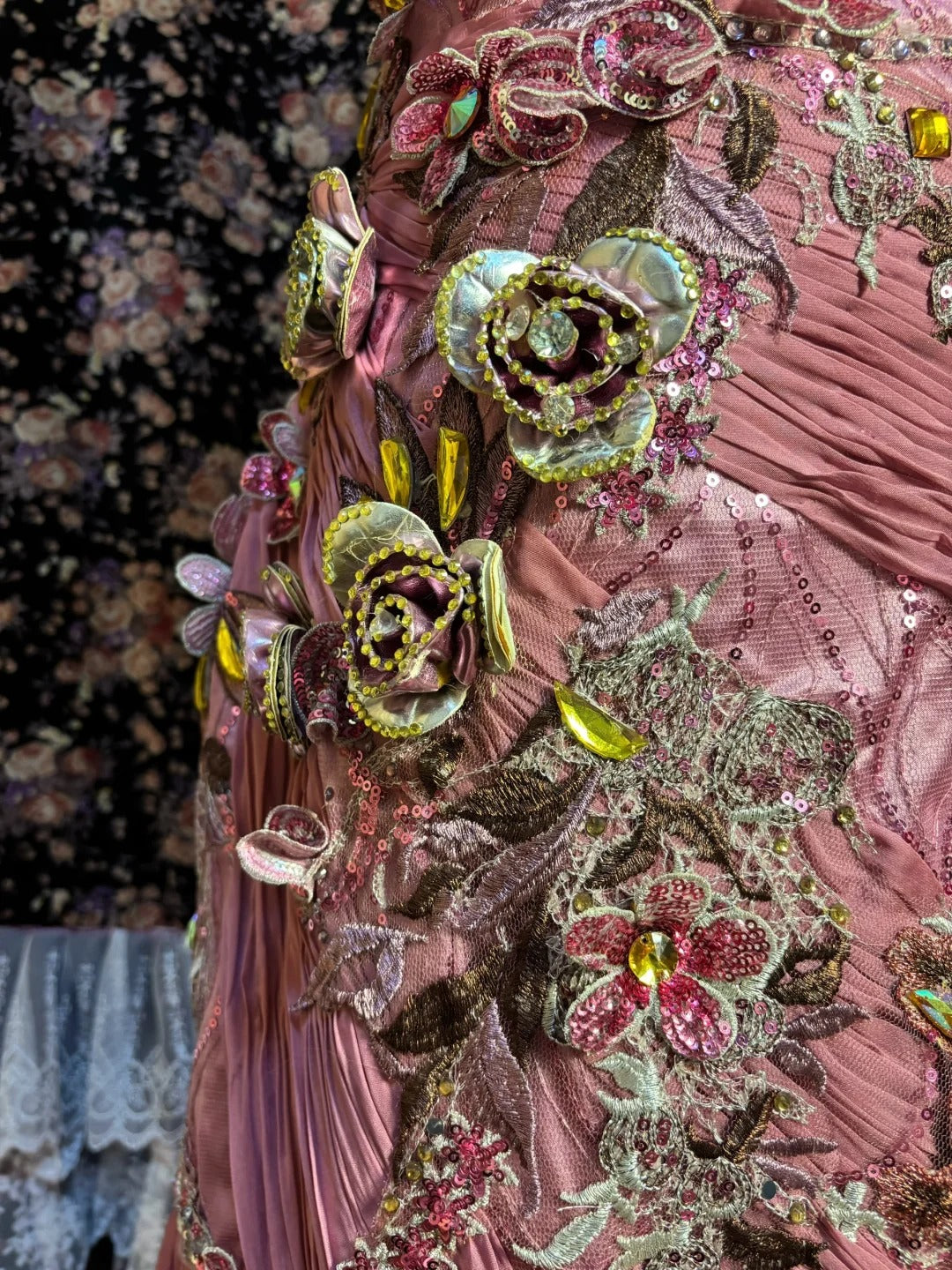 Ethereal Spaghetti Strap Mermaid Prom Dress Sequins Beading Applique Crystals Formal Dresses AP2605