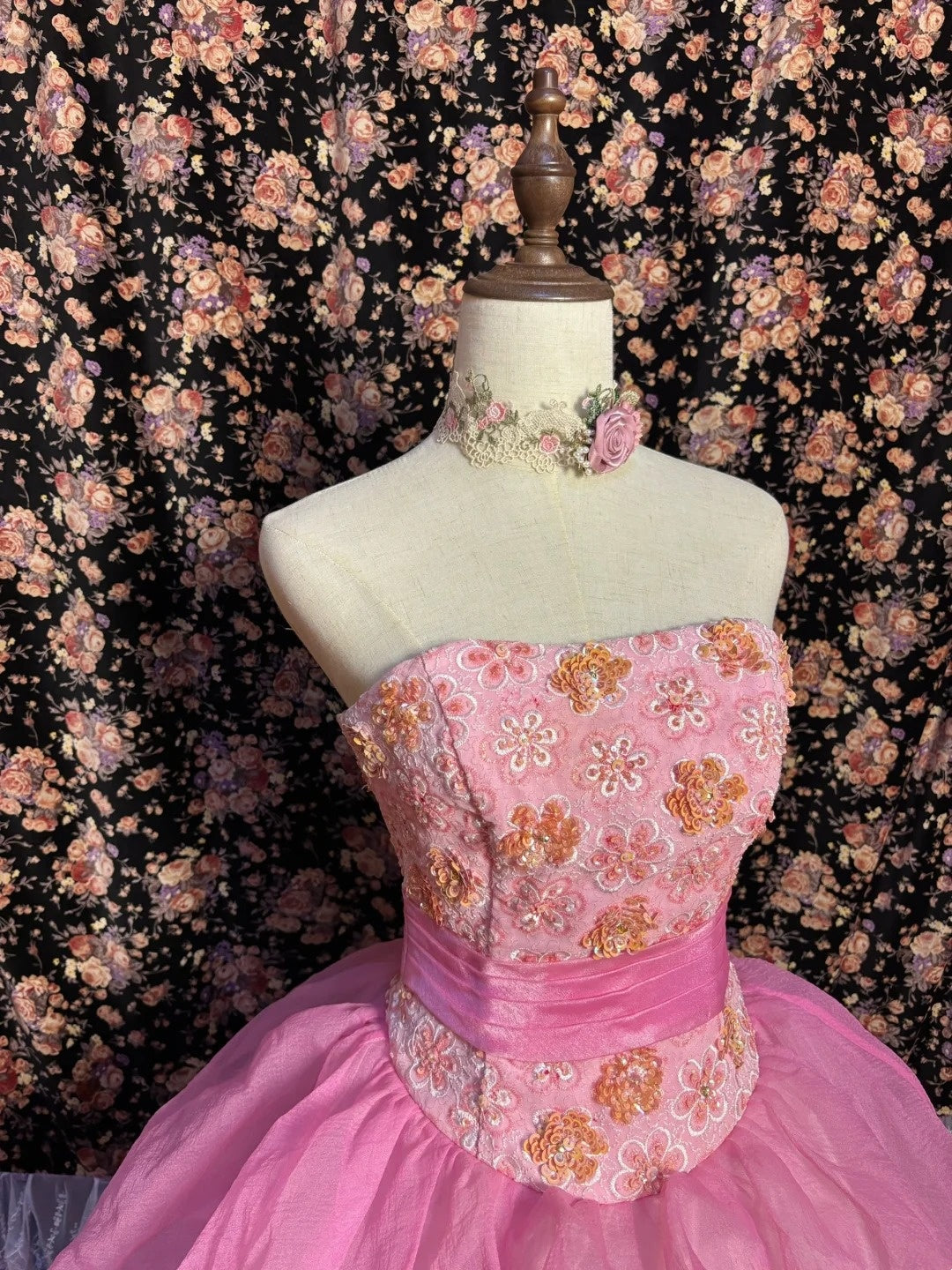 Sheen A-Line Strapless Evening Gowns Bow Applique Sequins Beaded Prom Dress AP2606