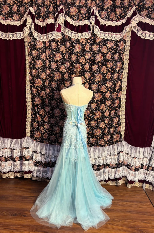 Classical Strapless Mermaid Formal Dresses Sequins Beading Appliques Prom Dress AP2629