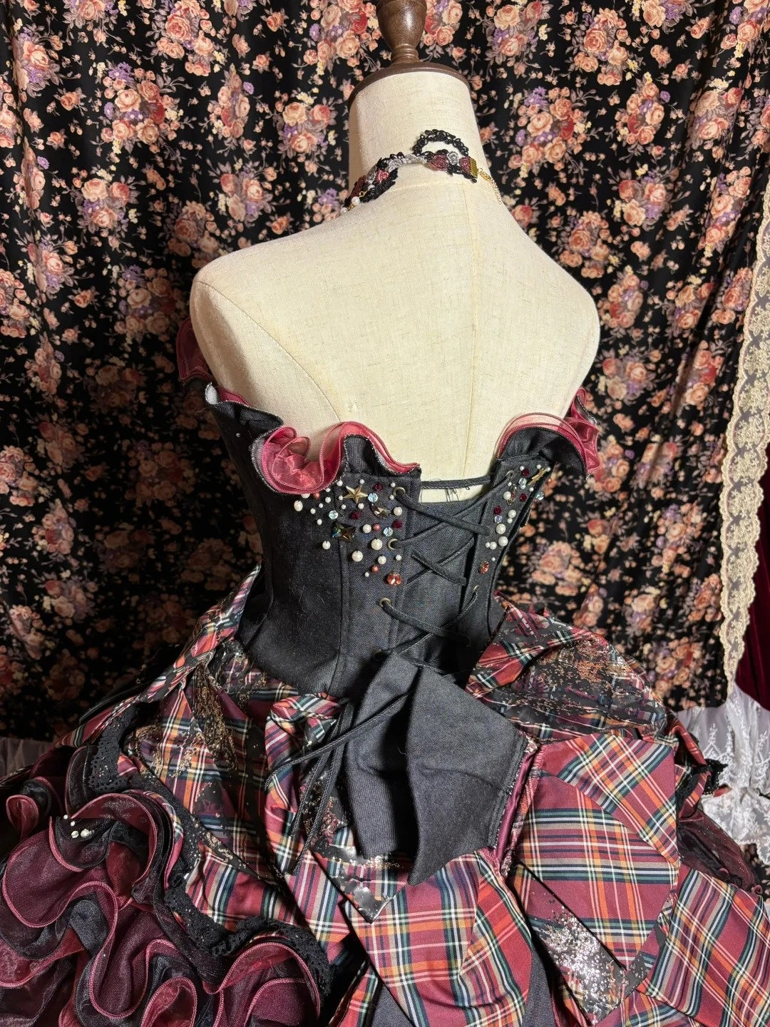 Fantastic Strapless A-Line Evening Dresses Crystals Bow Sequins Beaded Plaid Prom Dress AP2630