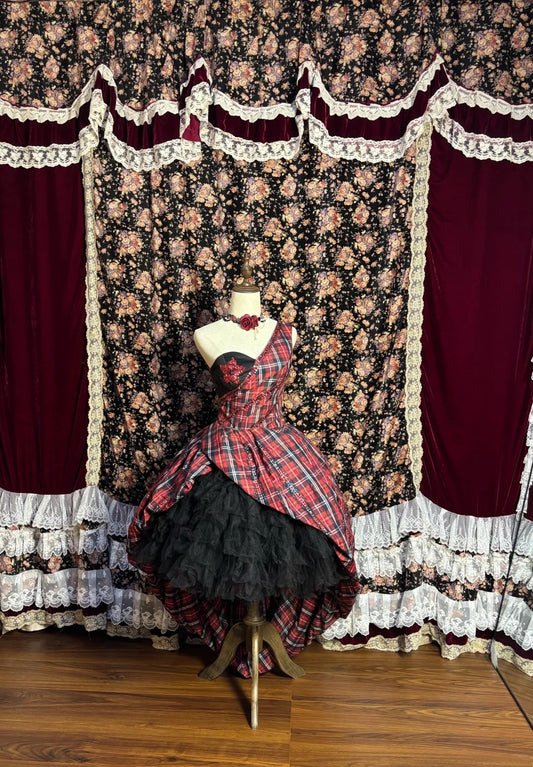 Sweet A-Line One Shoulder Birthday Dresses Sequins Plaid Homecoming Dress AP2631