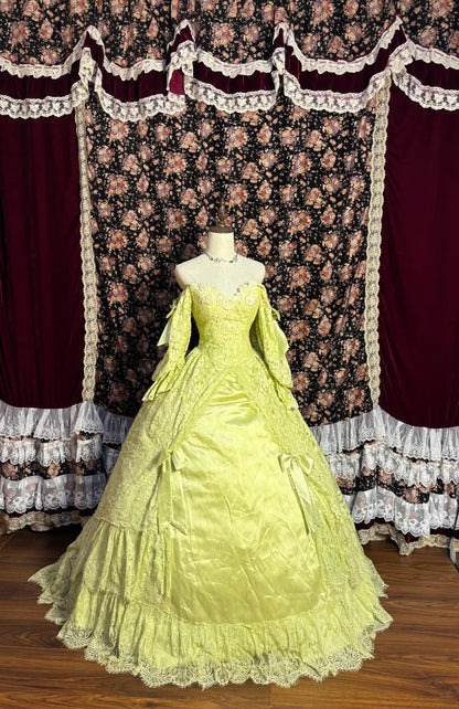 Glam Off-Shoulder A-Line Long Sleeve Evening Gowns Lace Beading Appliques Bow Prom Dress AP2640