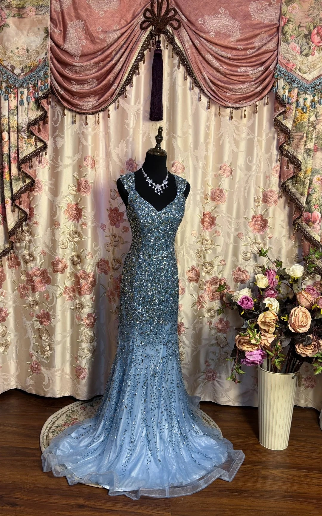 Novelty Sweetheart Neck Sheath Formal Dresses  Sequins Crystals Beading Prom Dress AP2644