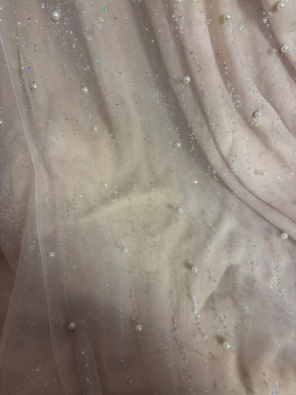 Minimalist V Neck Mermaid Bridal Gowns Pearls Sequins Appliques Wedding Dress AP2648