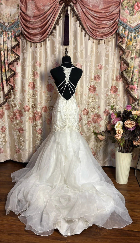 Luxurious Sweetheart Neck Mermaid Bridal Gowns Beading Appliques Sequins Wedding Dress AP2655