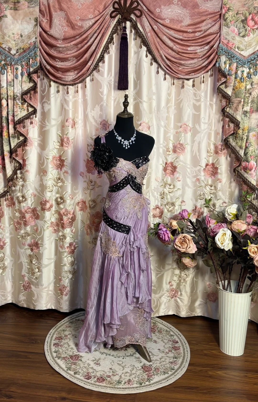 Sweet One Shoulder Sheath Ruffles Formal Dresses Beading Sequins Rhinestone Appliques Prom Dress AP2664