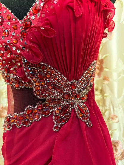 Cute Ruched A-Line Halter Neck Birthday Dresses Sequins Beading Rhinestone Homecoming Dress AP2665