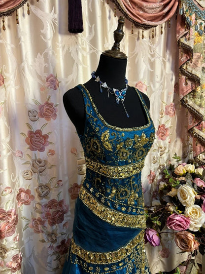 Dreamy Square Neck Mermaid Formal Dresses Sequins Beaded Applique Crystals Prom Dress AP2668