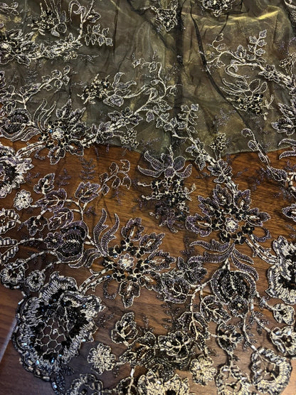 Glamorous A-Line Evening Gowns Strapless Sequins Beaded Appliques Green Prom Dress AP2678