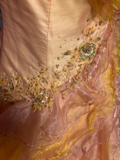 Stunning Strapless Formal Dresses Mermaid Beading Sequins Appliques Prom Dress AP2680