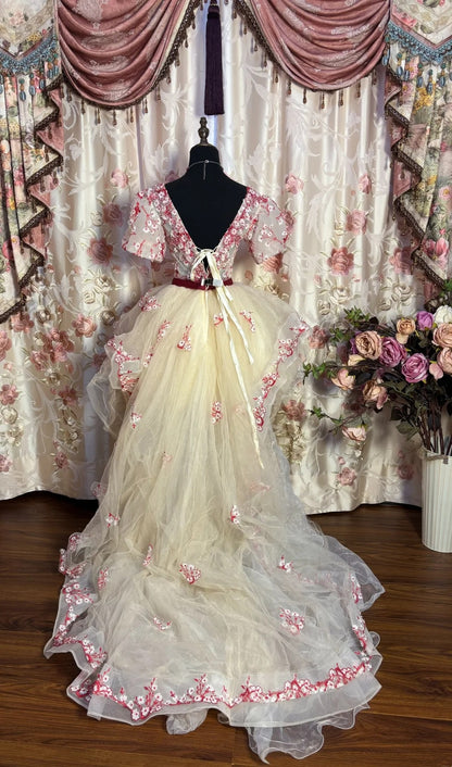 Fashionable Off-Shoulder A-Line Birthday Dresses Short Sleeve Beading Appliques Homecoming Dress AP2683