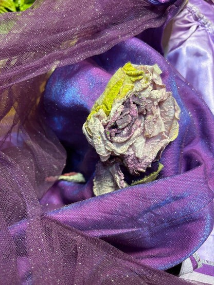 Simple Strapless A-Line Evening Gowns Handmade Flowers Purple Prom Dress AP2688