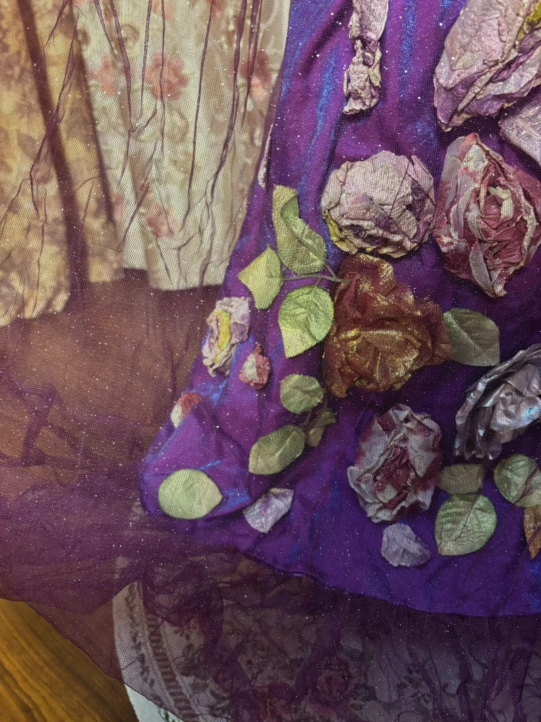 Simple Strapless A-Line Evening Gowns Handmade Flowers Purple Prom Dress AP2688