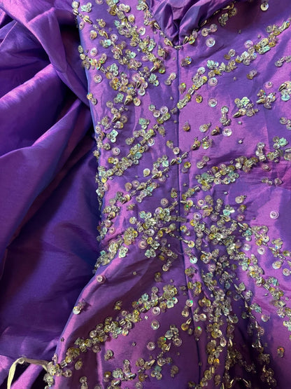 Flattering Strapless Mermaid Evening Gowns Sequins Beading Slit Prom Dress AP2698