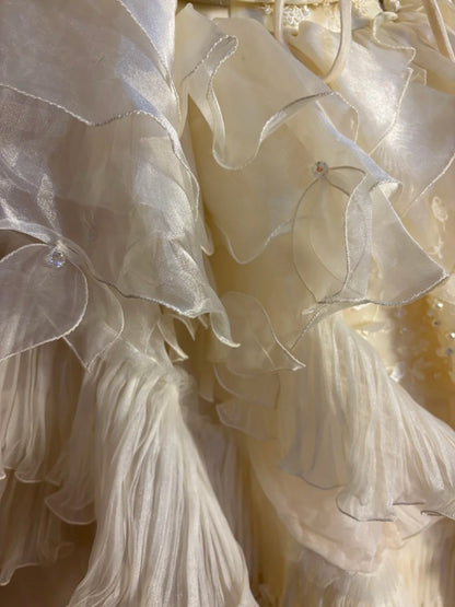 Princess A-Line Strapless Bridal Gowns Beading Appliques Sequins Wedding Dress AP2706