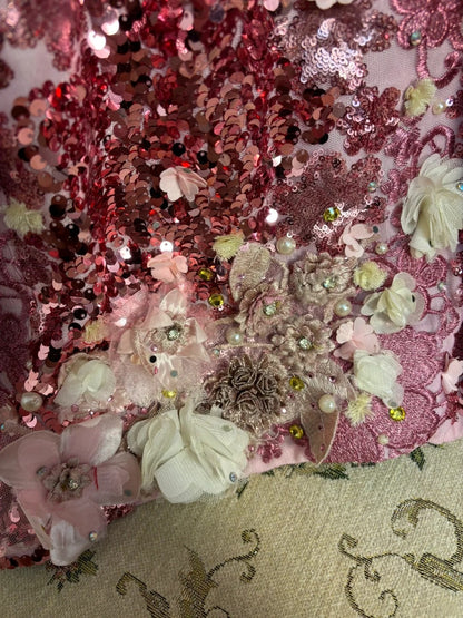 Maximalism Strapless Mermaid Evening Gowns Sequins Beading Appliques Prom Dress AP2725