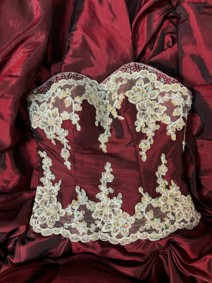 Charming Strapless A-Line Evening Dresses Sequins Appliques Beaded Prom Dress AP2738