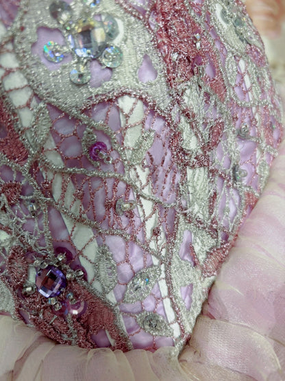 Adorable Strapless A-Line Evening Dresses Rhinestones Appliques Beaded Sequins Tulle Prom Dress AP2743