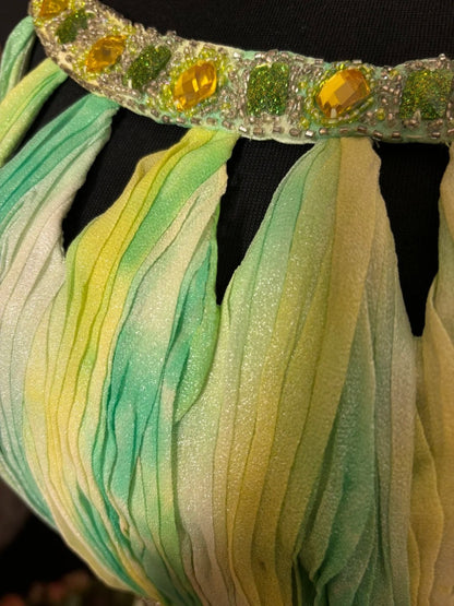 Playful Tie-Dye Square Neck Sheath Evening Gowns Crystals Beading Prom Dress AP2746