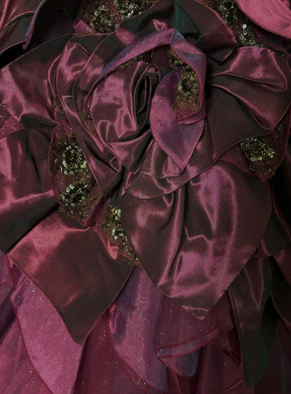 New A-Line Spaghetti Strap Prom Dress Beading Handmade Flowers Sequins Pleated Evening Gowns AP2751