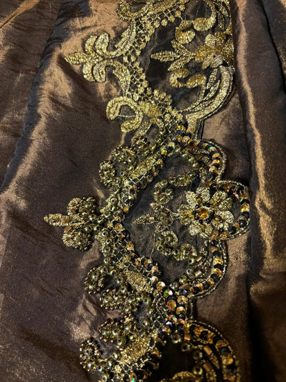 A-Line Detachable Spaghetti Strap Pleated Prom Dress Appliques Sequins Beading Bow Evening Gowns AP2764