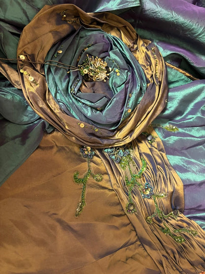 Fashionable Mermaid Spaghetti Strap Prom Dress Appliques Sequins Beaded Handmade Flowers Backless Formal Dresses AP2791