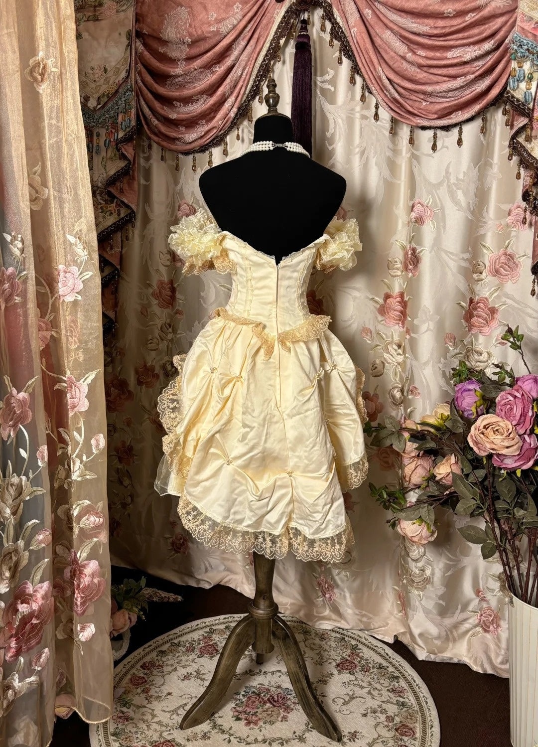 Charming Off-Shoulder A-Line Birthday Dresses Lace Ruffled Homecoming Dress AP2793