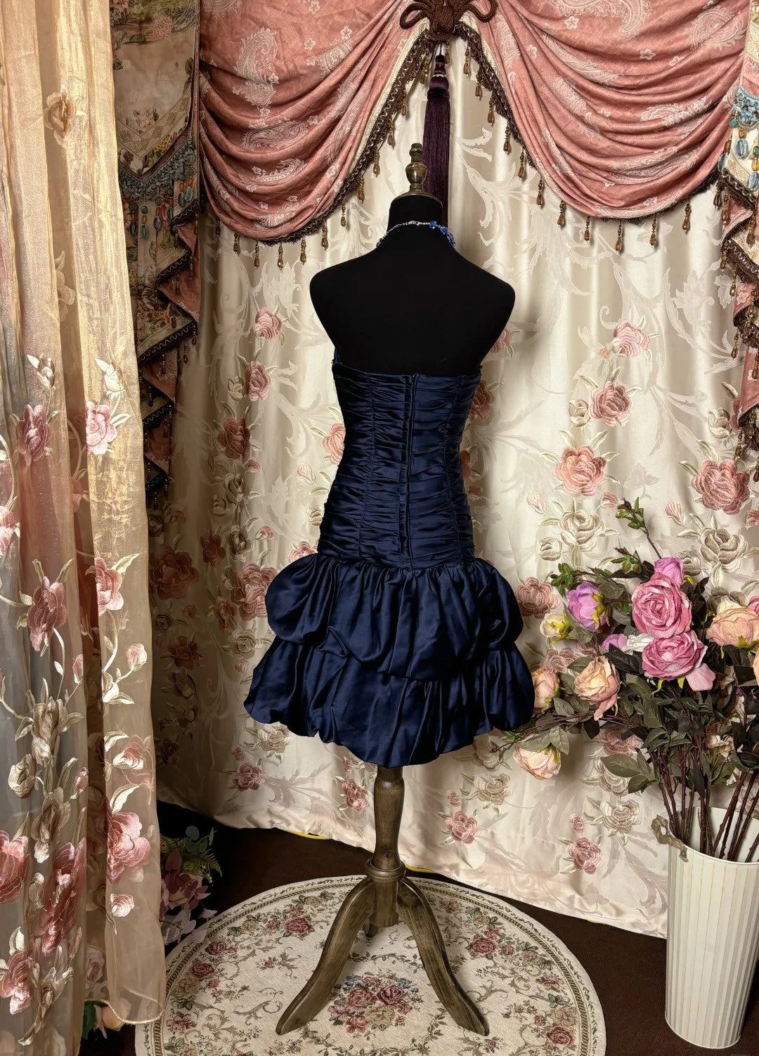 Simple Strapless A-Line Birthday Outfits Crystals Beaded Pleated Homecoming Dress AP2794