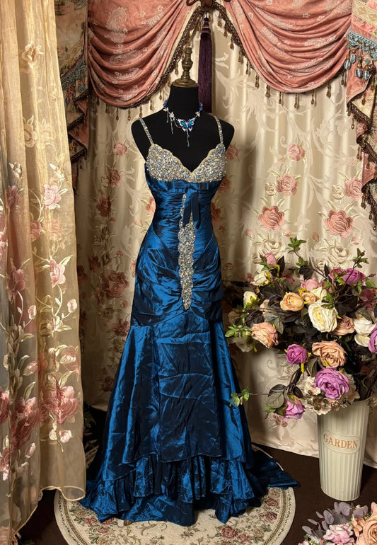 Exquisite Mermaid Sweetheart Neck Prom Dress Beading Sequins Crystals Formal Dresses AP2798