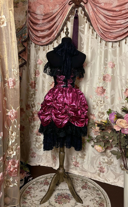 Flattering A-Line Halter Neck Birthday Dresses Lace Bows Sequins Homecoming Dress AP2805