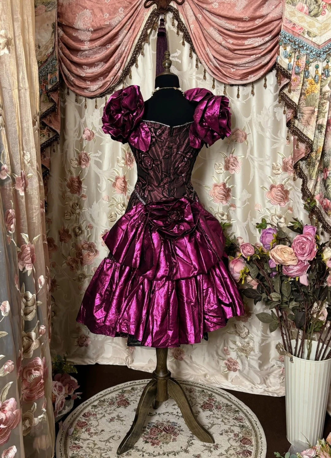 SexyA-Line Square Neck Birthday Outfit Short Sleeve Crystals Sequins Appliques Homecoming Dress AP2810