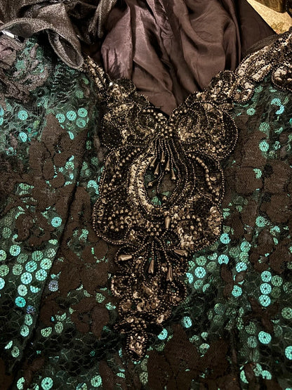 Princess Off-Shoulder Sheath Maxi Dress Sequins Beading Ruffles Prom Dress AP2813