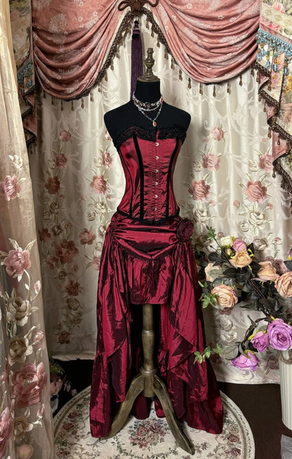 Red Strapless Birthday Dresses Handmade Flowers Sheath Homecoming Dress AP2816