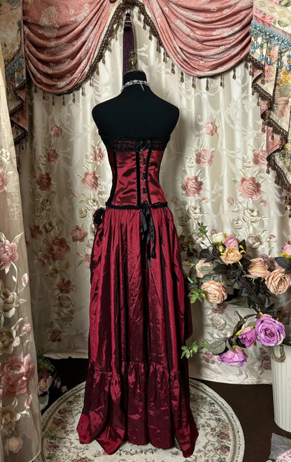 Red Strapless Birthday Dresses Handmade Flowers Sheath Homecoming Dress AP2816