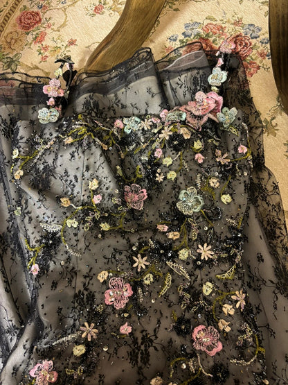 Fancy Mermaid Spaghetti Strap Long Prom Dress Appliques Beaded Sequins Evening Dresses AP2817